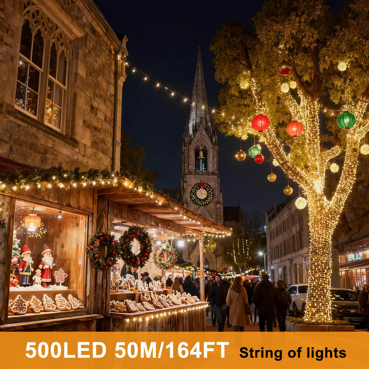 30m/50m/80m/100m Fairy Lights – Warm White & RGB, 8 Modes, Remote Control