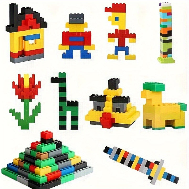 500/1000pcs Building Bricks Set – Classic Colour Creative Blocks for Kids