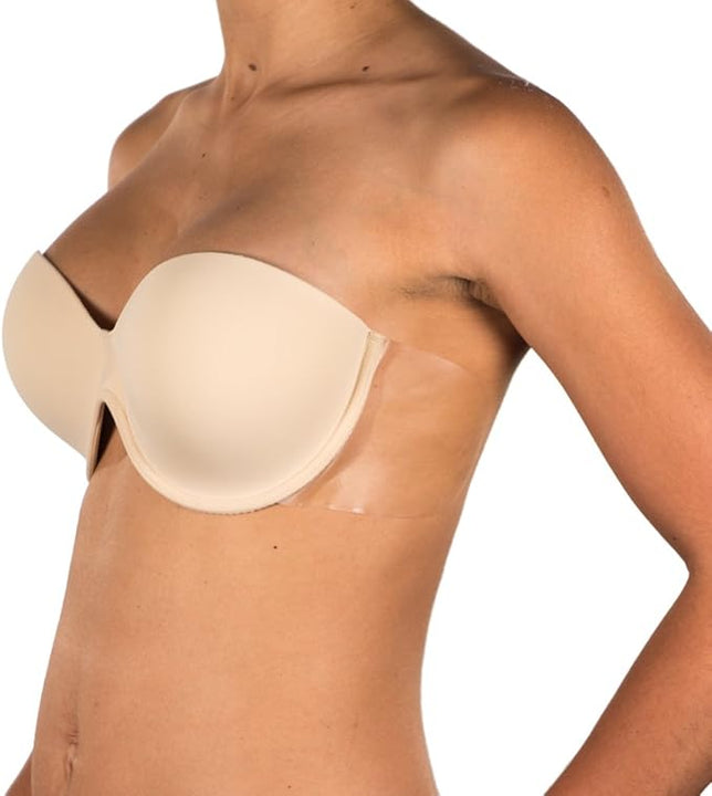 Perfection Secrets Winged Bra - Backless Strapless Invisible Adhesive Wings A to E Cup (DD, Nude)