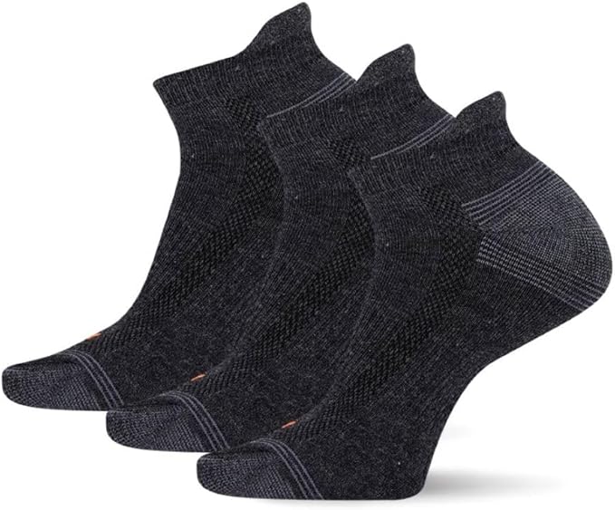 Merrell Unisex's Men's and Women's Recycled Everyday Half Cushion Low Cut Tab Socks-3 Pairs-Breathable Hiking, Black, X-Large