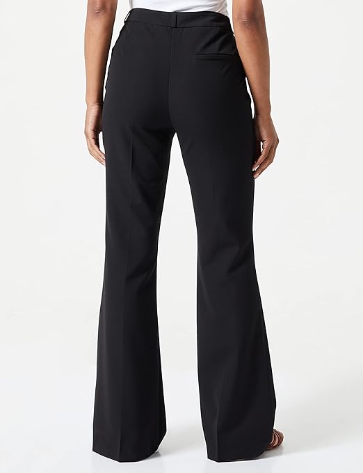 Koton Women's Flare Leg Kumaş Trousers High Rise Shorts, Black (999), Size 6