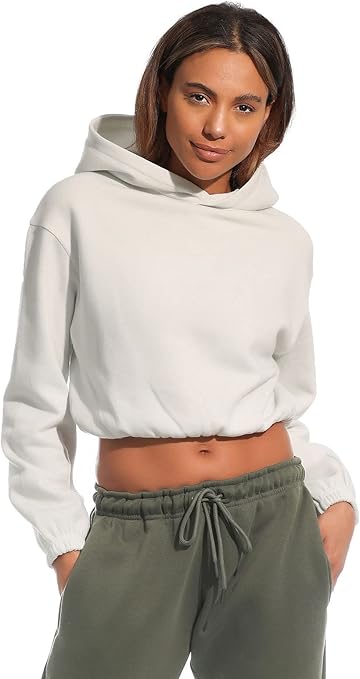 Light & Shade Women's Hooded Sweatshirt, White, M