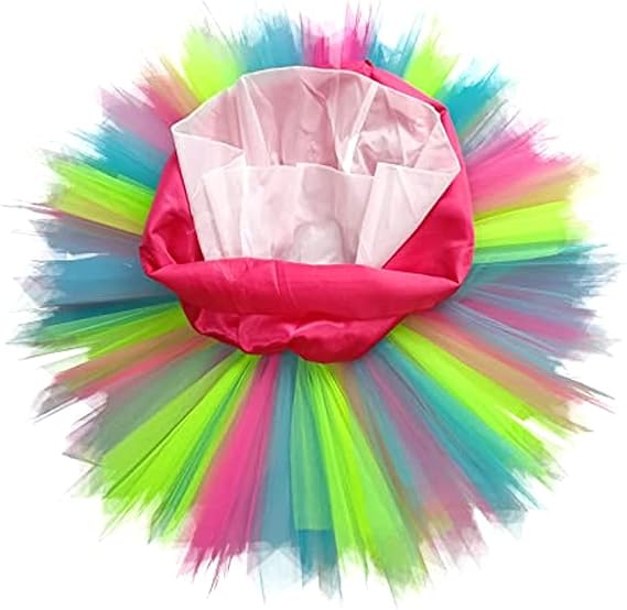 Ancokig Tulle Skirt for Women, Tutu, Adults, Dance Skirt, Carnival, Costumes, Rainbow, Large/X-Large
