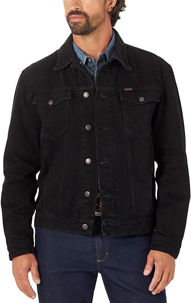 Wrangler Men's Cowboy Cut Western Unlined Denim Jacket, Shadow Black, XXL
