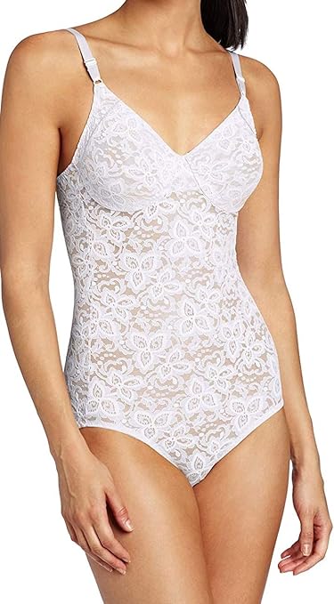 Bali Women's Shapewear Firm Control Lace 'N' Smooth Body Briefer, White, 38DD