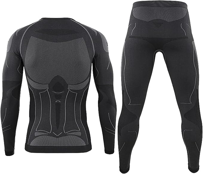 WINDCHASER Men's Thermal Underwear Set Long Sleeve Tops Long Johns Base Layer Bottom Seamless Quick Drying for Cycling, Hiking, Skiing, M