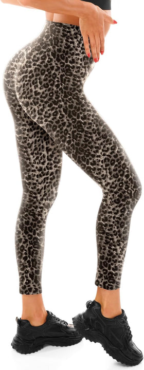 Walifrey Gym Leggings for Women, High Waisted Leopard Print Leggings for Women Workout Gym Sports XXL