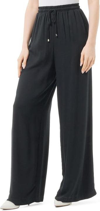 Koton Women's Relax Fit Pocket Detail Cotton Drawstring Wide Leg Trousers Shorts, Black(999), 12