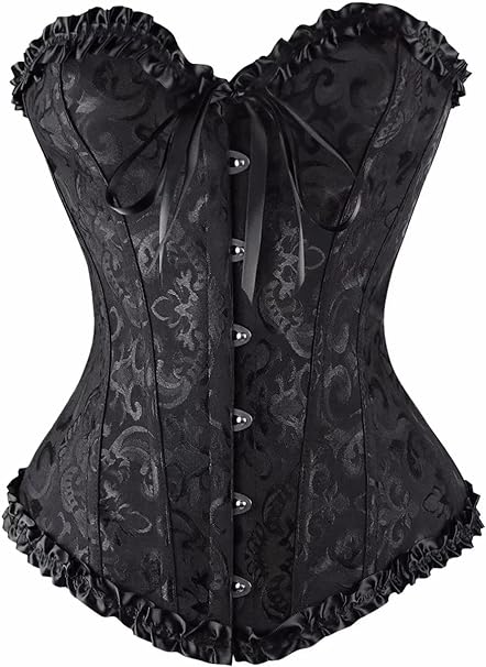 Dreamburn Bustiers Corsets Bridal Lingerie Lace up Satin Boned Corset Women's Gothic Corsets Cinchers Overbust Bodysuit