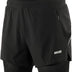 ARSUXEO Men's 2 in 1 Running Shorts Breathable Zipper Pocket B202 Black Size Large
