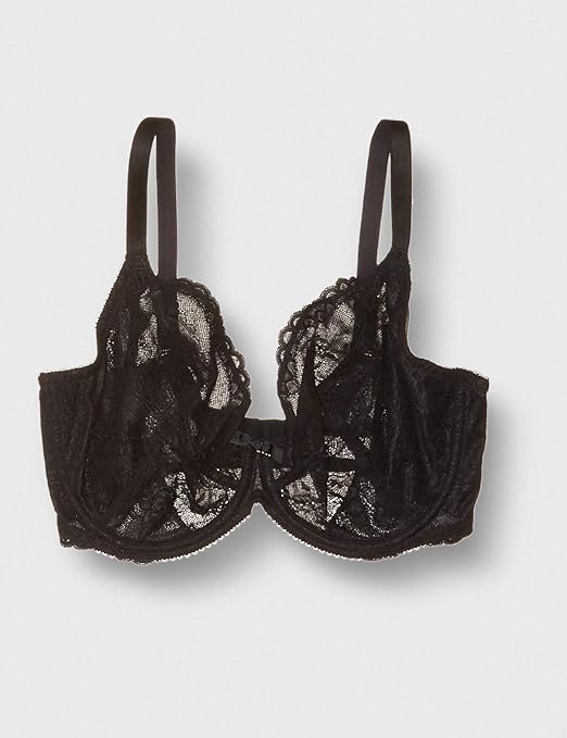 Gossard Women's Superboost Lace Padded Plunge Bra, Opaque, Black (Black), 30G