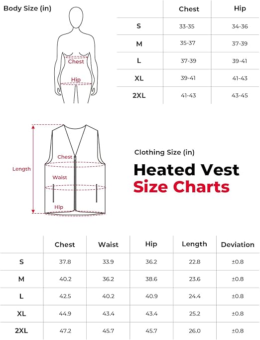 KEMIMOTO Women's Heated Vest, Rechargeable Heated Vest 3 Stalls Adjustable Temperature Warm Jacket, Electric Heated Gilet 8 Heating Zones, Outdoor Motorcycles Activities(Battery Pack Not Included)