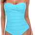 RELLECIGA Women's Tummy Control Swimwear Strapless One Piece Swimsuit for Women, Sky Blue, Large