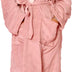 Sienna Hooded Dressing Gowns for Women UK Super Soft Flannel Fleece Sherpa Lined Fluffy Mens Luxurious Comfy Cosy Bathrobe - Blush Pink