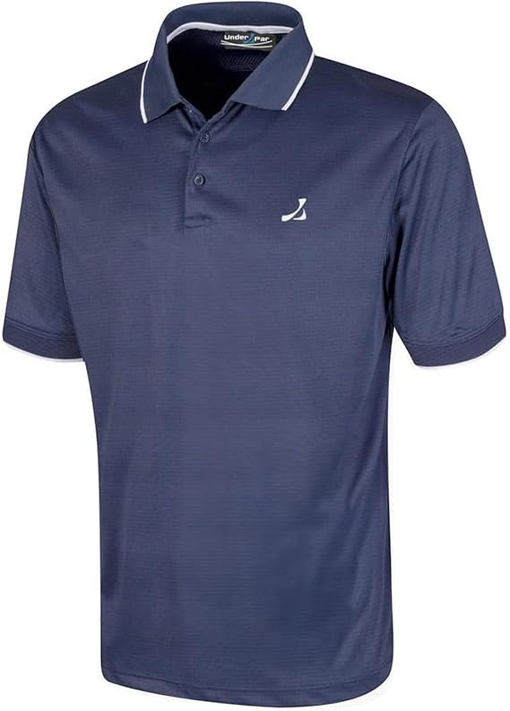 Under Par Men's Printed Golf Pro Quality Polo Shirt, 2311-Navy, XXL