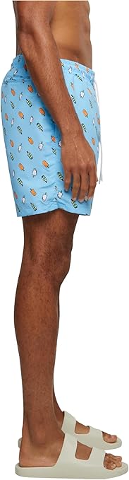 Urban Classics Men's Pattern swim Shorts Badeshorts, Blue (Lightblue/Ice 02060), 5XL