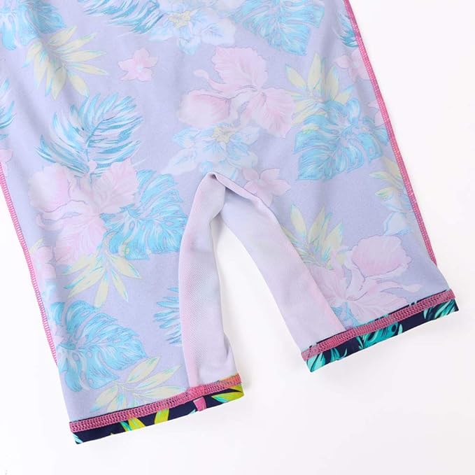 ZNYUNE Girls' one-piece swimsuit, sun protection, swimwear, children's long-sleeved swimsuit