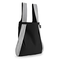 Notabag – Grey/Black 2 in 1 Backpack and Bag – waterproof backpack – foldable backpack lightweight – clever design for more flexibility – foldable backpack – rucksack and shoulder bag