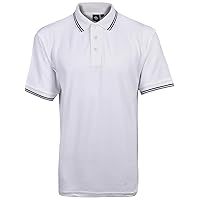 True Face 3 Pack Mens Tshirts Polos Pique Tipping Pocket Collar Buttoned Regular Fit Top, Navy/White/Red, XL