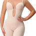 Slimers Women Backless Shapewear Bodysuit Tummy Control Full Body Shaper Low Back V Neck Shaping Bodysuit With Built In Bra, Beige, Small