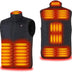 Aunus Heated Gilet for Men Women,Heated Vest Men Women,Heated Jacket with 9 Heated Areas,Heated Clothingwith 3 Temperatures Adjustable,Heated Body Warmer for Winter(No Battery), Black / XL