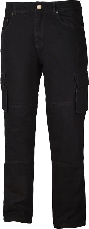 GREAT BIKERS GEAR - Motorbike Motorcycle Armour Cargo Trouser Pants Jeans Protective Men Bike with Free CE Approved Protectors Black
