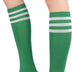 Durio Knee Socks Women's Overknee Socks Long Stockings Overknee Striped Socks Knee Socks Carnival Halloween Costume Cosplay Costume Girls, Green and white stripes, One size