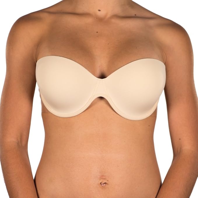 Perfection Secrets Winged Bra - Backless Strapless Invisible Adhesive Wings A to E Cup (DD, Nude)