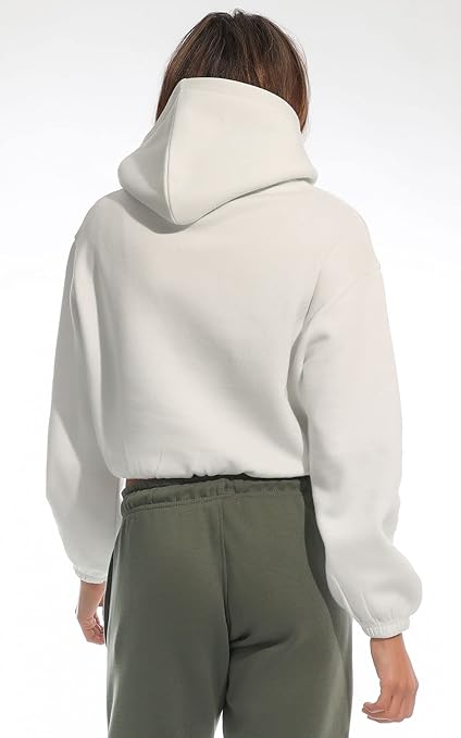 Light & Shade Women's Hooded Sweatshirt, White, M