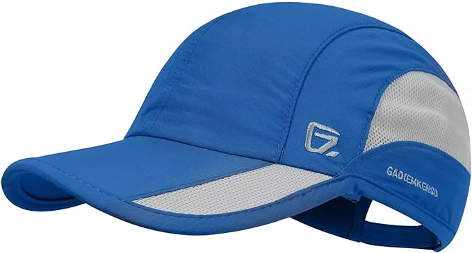 GADIEMKENSD Quick Dry Sports Hat Lightweight Breathable Soft Outdoor Running Cap Baseball Caps for Men (Blue, M)