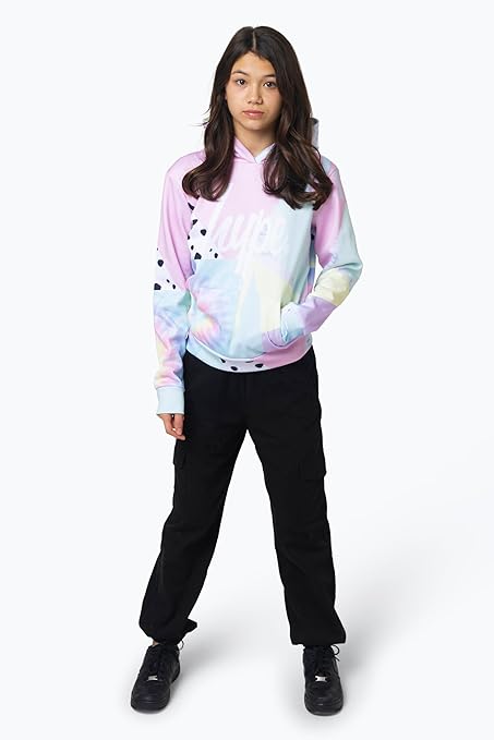 Hype Girls Multi Pastel Collage Hoodie, Pink,14Y