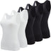 BQTQ 5 Pcs Tank Tops for Women Undershirt Sleeveless Vest Tops for Women and Girls (Black, White, L)