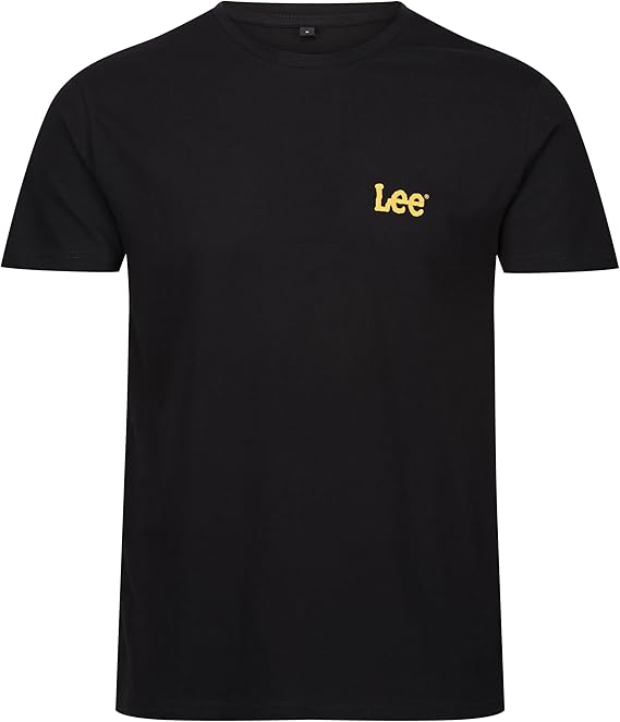 Lee Mens T Shirt  Pack of 2 in Black/Grey Standard Fit with Crew Neck and Branded Logo - Cotton Rich Super Soft & Comfortable Loungewear