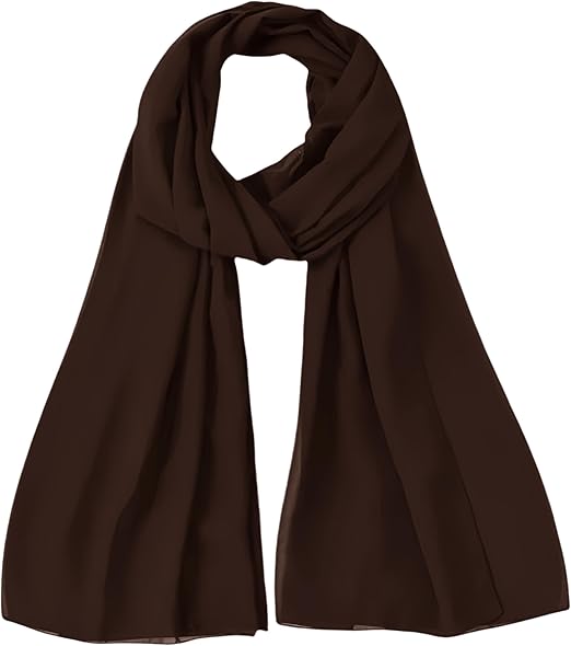 Premium Chiffon Hijab Head Scarf Shawl Wrap for Muslim Women Lightweight (Chocolate Brown)