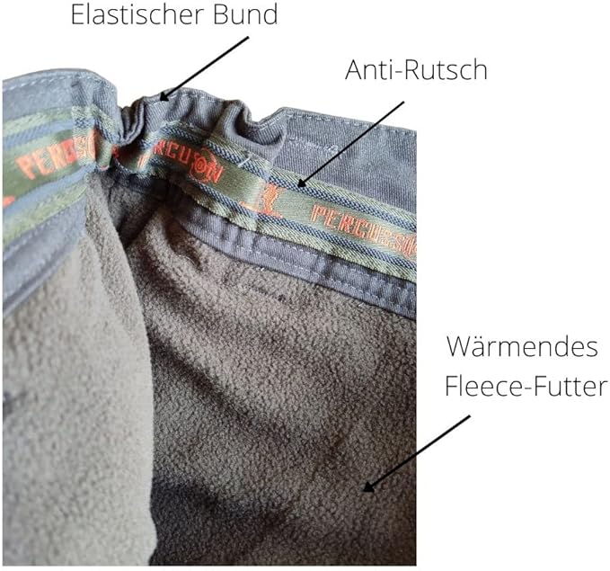 STEIGER Percussion Men's Warm Hunting Trousers Autumn Winter with Fleece Lined Sitting Trousers, Brown, 33