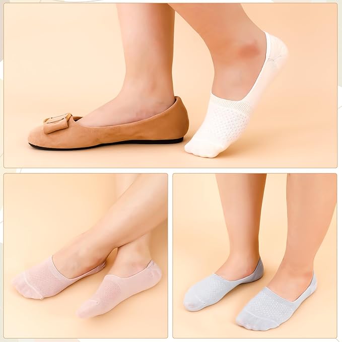Zuimei 7 Pairs No Show Socks for Women, Breatheble Invisible Ultra Low Cut Liner Socks Non Slip Cotton Boat Socks Boat Shoes with Silicone Strips for Sneaker Loafers. Multicolor, 4.5-7