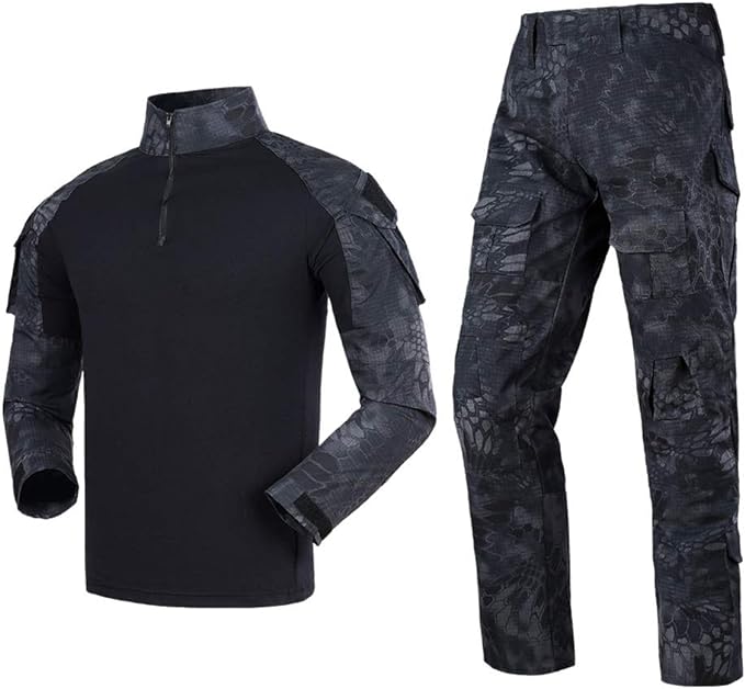 YUSHOW Mens Tactical Gear Shirts Ripstop Combat Trousers Suit Long Sleeve Airsoft BDU Uniform for Military Hunting Paintball