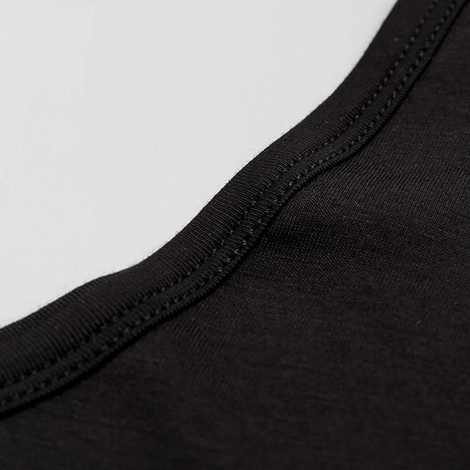 Mcilia Women's Ultrathin Modal Round Neck Long Sleeve Thermal Top/Shirt Black Medium (UK Size 12 14)