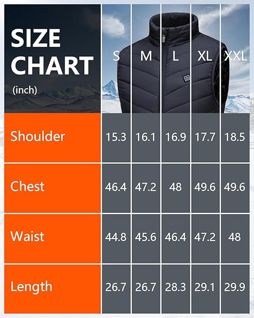 Aunus Heated Gilet for Men Women,Heated Vest Men Women,Heated Jacket with 9 Heated Areas,Heated Clothingwith 3 Temperatures Adjustable,Heated Body Warmer for Winter(No Battery), Black / XL