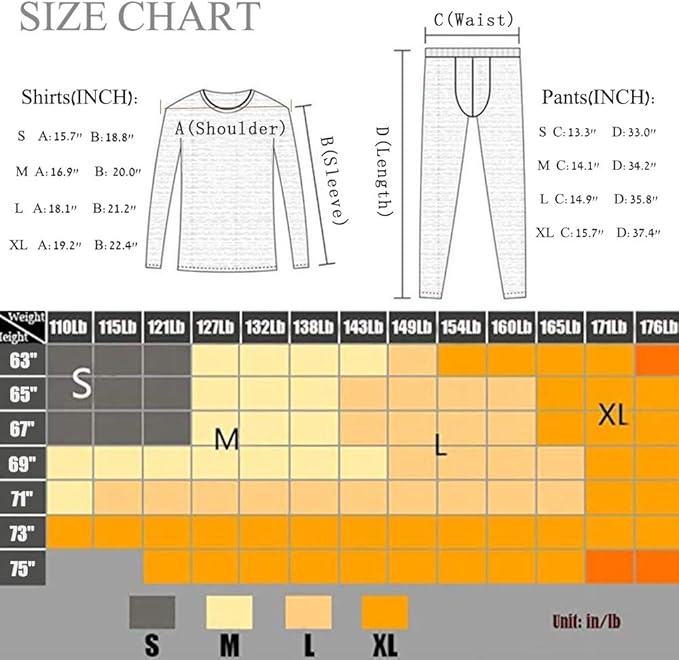 BUYKUD Men's Long Sleeve Base Layer Compression Athletic Underwear Shirt Tights Top & Bottom Set, Black, S