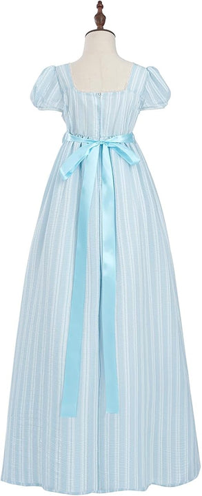 Fiamll Regency Dresses Women's Empire Waist Victorian Ball Gown Regency Dress from 19th Century Parties, blue, M
