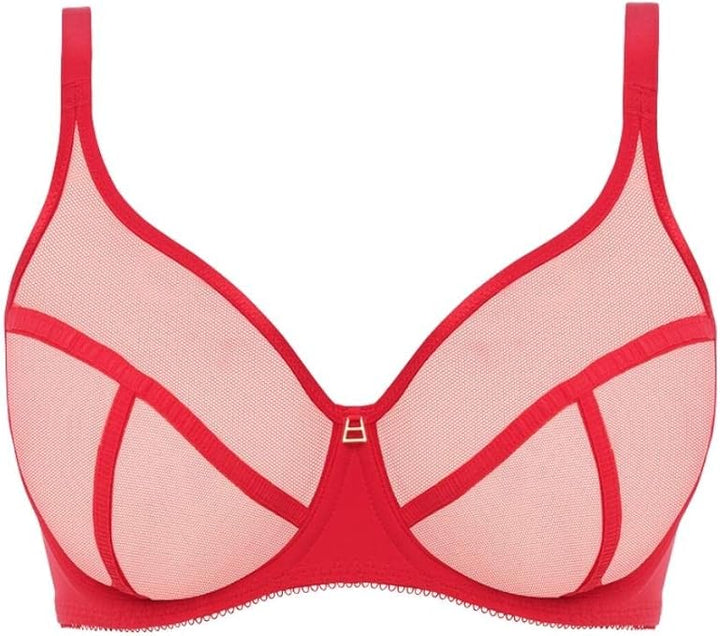 Freya Women's Snapshot Underwire High Apex Bra Full Coverage, Sheer, Chilli Red, 32E