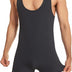 YUFEIDA Mens Sports Undershirts Leotard Slim Fit Bodysuit One Piece Active Shirt Sheer Soft Wrestling Singlet Bodywear Black, XL