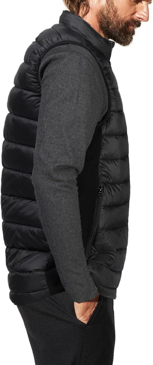 Loowoko Heated Gilet for Men,Heated Vest with 10000mAh Battery Pack,Lightweight Thermal Body Warmer, Slim Fit Electric Rechargeable Heated Jacket for Camping, Motorcycle, Skiing, Hunting L Black