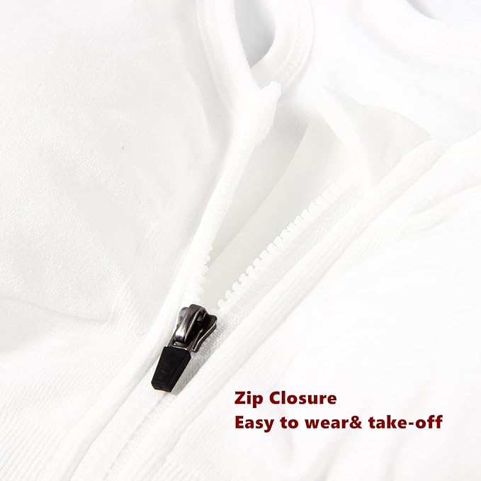 CLOUSPO Sports Bra Post Surgery Bra Zip Front Wireless with Removable Pads Yoga Bra for Workout Fitness(XXL,Black+White+Grey+Beige)