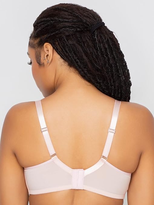 Curvy Couture Women's Sheer Mesh Full Coverage Unlined Underwire Bra