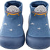 Non-Slip Baby Toddler Sock Shoes Cute Kid First Walking Shoes Pre-Walker Baby Slipper Socks with Rubber Soles Baby Girls Boys Soft Sole Shoe Socks Sneakers Trainers, Blue / 18-30 Month/13-14cm