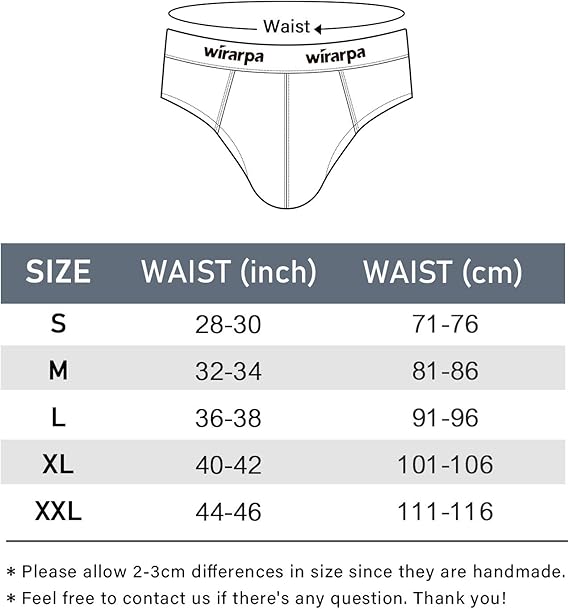 wirarpa Mens Briefs Underpants Cotton Soft Wide Waistband Underwear Basic No Fly Multicoloured 4 Pack Size M