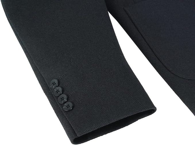 Allthemen Men's Blazer Regular Fit 2 Buttons Suit Jacket Casual Sports Coats for Business Wedding Black XL