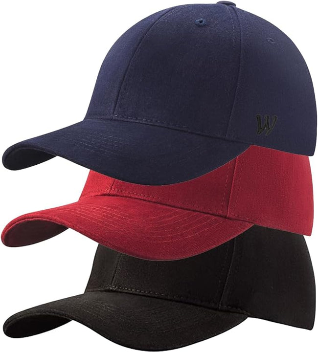 3 Pack Baseball Cap for Men Women 100% Cotton Baseball Cap Sports Casual Plain Sun Hat Hats Brass Polo Style Classic